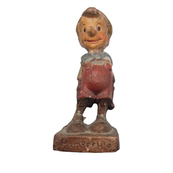 Walt Disney Prod 1940 Pinocchio Figurine Multi Products 5" Carved Wood Chicago - Picture 1 of 16